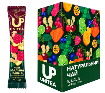 Концентрат напитка Малина-имбирь ТМ UNITEA 1 САШЕ 40 г (16 шт/уп)