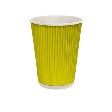300мл. стакан двухслойный гофрированный желтый (20 шт/уп) КР-80